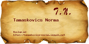 Tamaskovics Norma névjegykártya